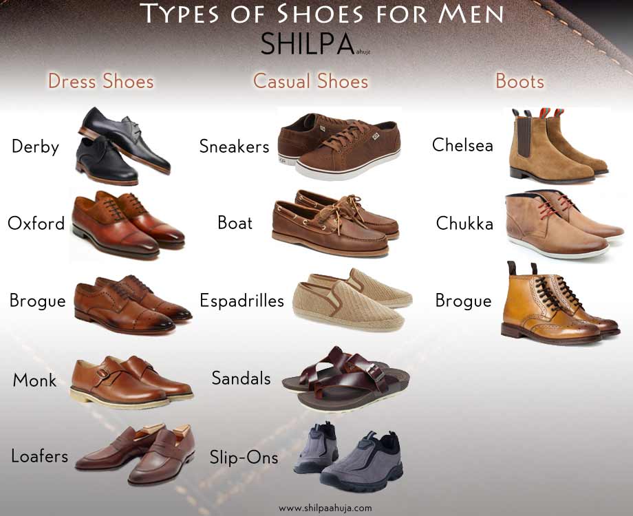 type of casual shoes